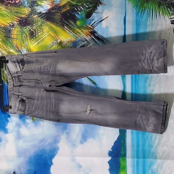 HELIX SLIM BOOT CUT  FADED AND RIPPED MEN'S DENIM JEANS SIZE 29/30 - Picture 1 of 5